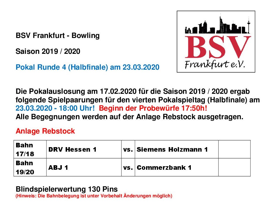 2020.03.23 Auslosung Pokal Runde4
